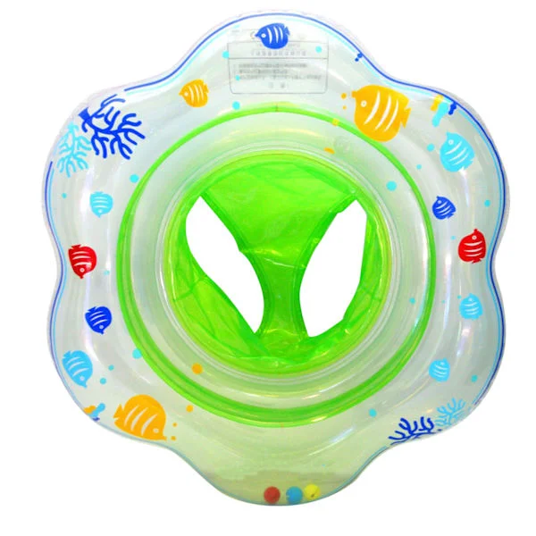 Baby Badring Uppblåsbar Dubbel Airbag Förtjockad Säker Spädbarns Badflotte för Barn Grön