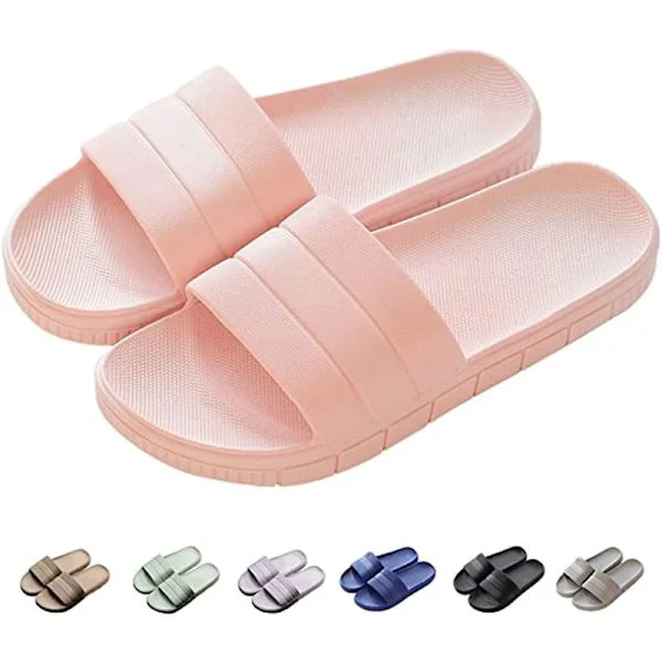 Men's/Women's Bathing Shoes, Slippers, Summer Mules, Flip-flops, Indoor/Outdoor Beach, Non-slip, Bathroom, Plain, 38-39 (Pink)