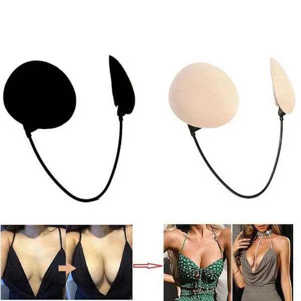Push-Up Frontløs BH-sæt Plunge BH-sæt Usynlig BH Hudfarvet BH Uden Stropper hudfarve