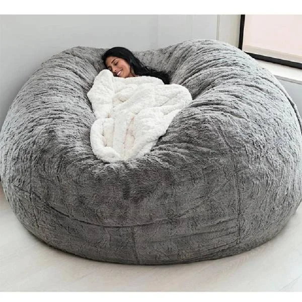 Lazy Sofa Bean Bag Konstgjord päls Bean Bag Bönsoffa
