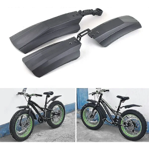 Cykel Stänkskärm 26 Tum Plast Cykel Fram/Bak Skärmar Hållbara Däck Stänkskydd För Fat Tire Mountainbike