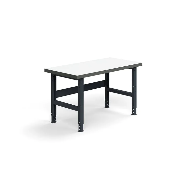 Heavy-duty workbench TRUST, 1500x760 mm, 600 kg load, high-pressure laminate