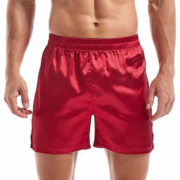 Herr Casual Underkläder Sovshorts Satin Boxers Sidenmjuka Pyjamasshorts Man Enfärgad Hem Sovkläder Yoga Sport Underbyxor