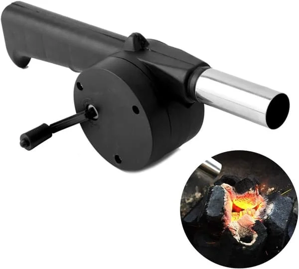 Manuell grillvifte, grillvifte luftblåser blåser Ventilador grill for kullgriller utendørs camping kjøkkenverktøy