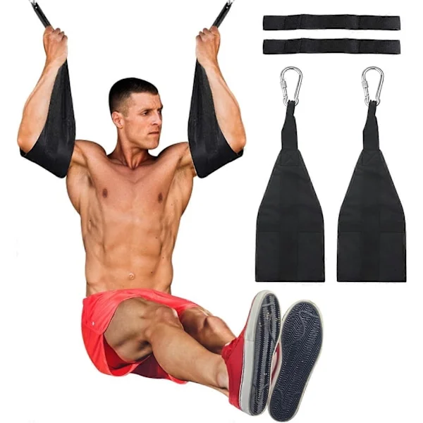 Ab Straps til Pull Up Bar - Fitness Hængende Ab Sling Straps til Abdominal Træning & Core Workouts, Polstret Fitnessudstyr til Mænd og Kvinder