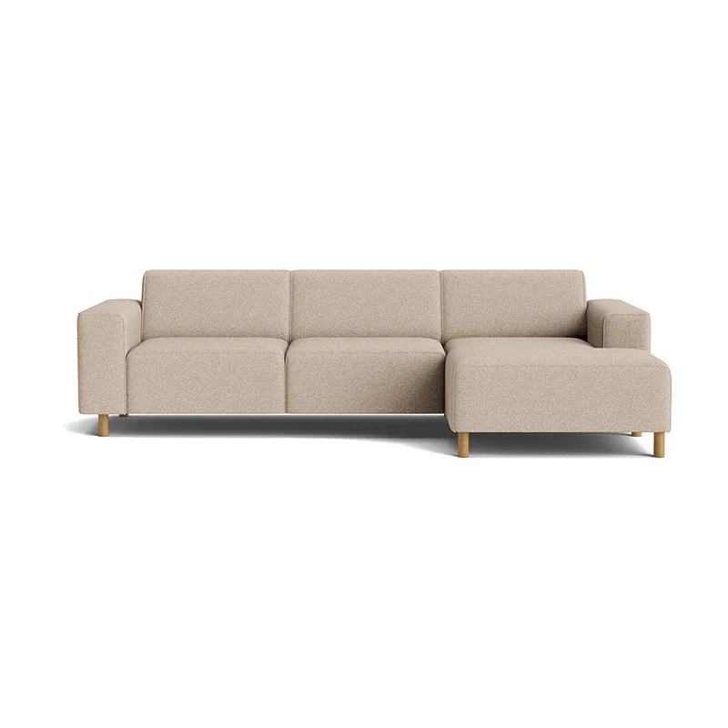 Seam Chaiselongue-Sofa, rechts, Farbe Loop Beige, modernes Design mit Cord-Muster, bequeme Nozag-Federung, hochwertige Polsterung, 78cm