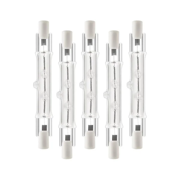 5-pack R7s 118mm 300W 230V, R7s Halogeeni Lineaarinen Valonlähde, Himmennettävä Halogeenilamppu Rakennustöihin 300W