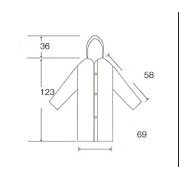 Sadeviitta, 2-osainen sadeviitta, uudelleenkäytettävä EVA-materiaalista valmistettu poncho