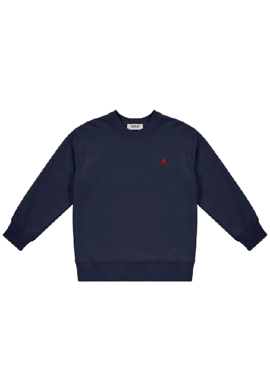 Replay Oversized Crewneck Sweater Hoodies & sweatshirts Herr Blå 166