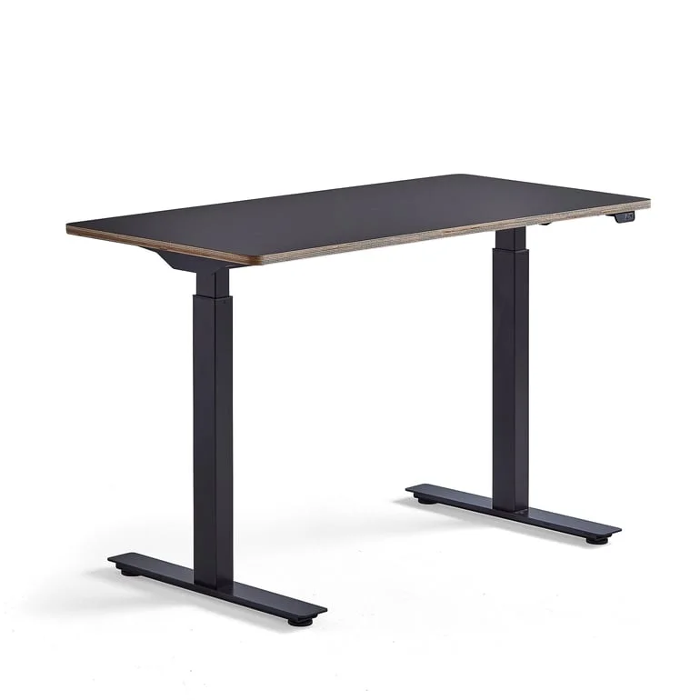 Standing desk NOVUS, 1200x600 mm, black frame, black table top