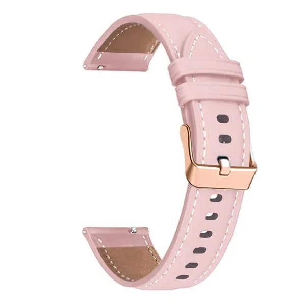 Smartklokke-armbånd i lær for HUAWEI WATCH GT 4 41mm/Garmin Venu 3S/Venu 2S Armbånd Rose Gull Spenne 18mm Armbånd Lær Rosa Lær rosa