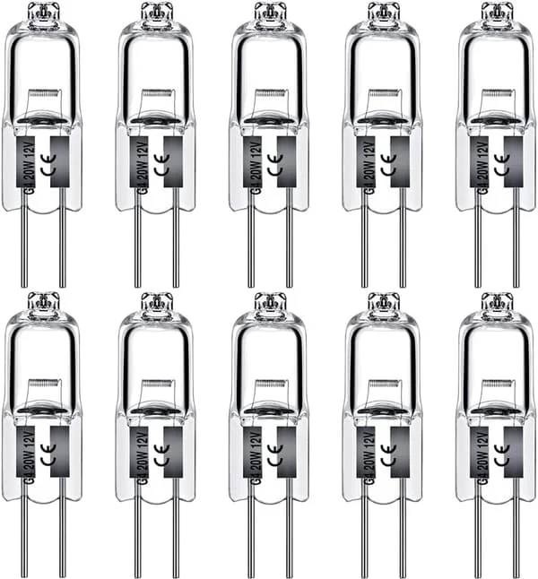 G4 Halogen Lyspærer 10W 12V Klar Kapsel 2-Pins Pære Halogen Pin Base Varmt Hvid Dæmpbar 10 Pak