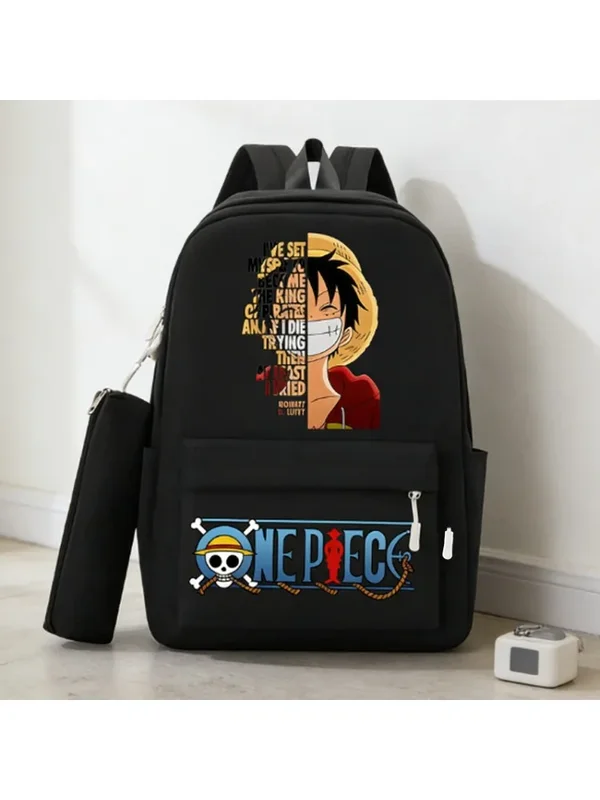 AliExpress - Lot de 2 sacs à dos One Piece avec trousse, cartable décontracté grande capacité pour étudiants, garçons et hommes, sac à dos à motif 