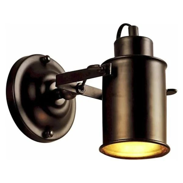 Vintage vägglampa svart retro industriell justerbar inomhus vägglampa metall spotlight E27 lampfot för sovrum vardagsrum hall trappa