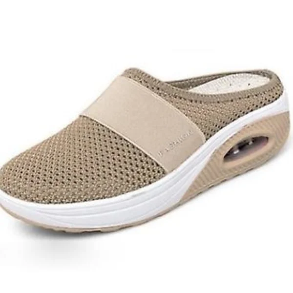 Promenadskor Andningsbara Casual Mesh Slip-on Promenadskor (41 Khaki)