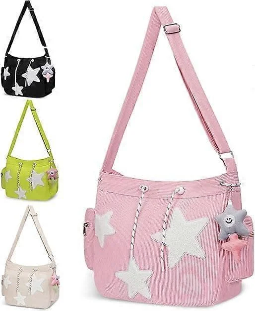 1 st Söt Messenger Väska, Estetisk Crossbody Väska, Stjärn Grunge Väska Axelväska Handväska