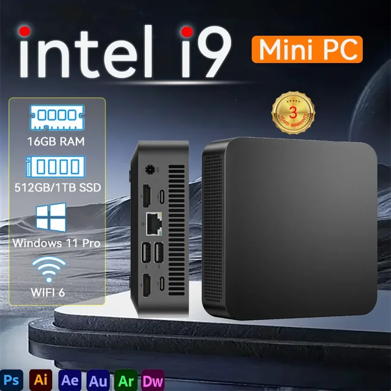 AliExpress - 2026 Intel Core i9 10980HK Mini-PC Windows 11 32GB DDR4 512GB 1TB SSD Tragbarer Gaming-Mini-PC WiFi6 BT5.2 4K Mini-Computer PC