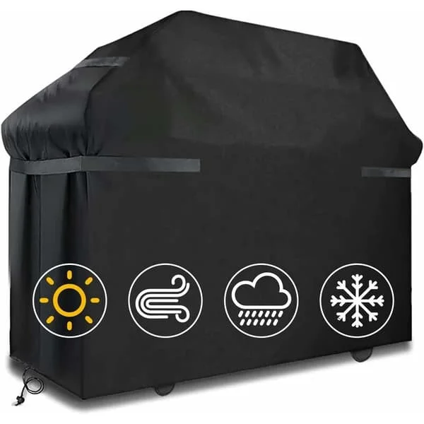Grillin suojapeite Vedenpitävä suojapeite Tuulenpitävä, repeytymätön suojapeite hihnoilla ja säilytyspussilla (145x61x117cm)--(bt)