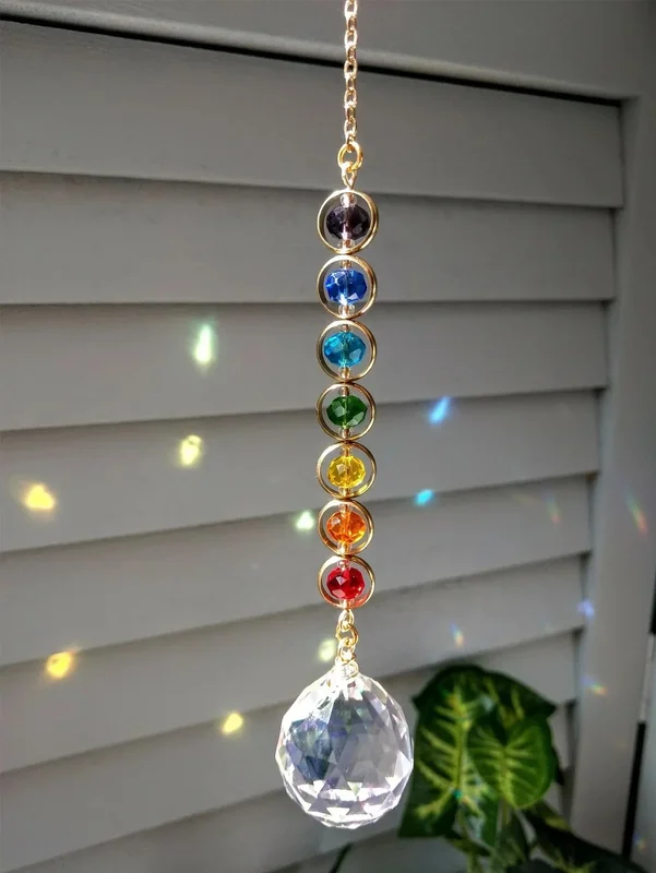 AliExpress - 1pc cristal Suncatcher Mobile méditation décor à la maison arc-en-ciel fabricant prisme Suncatcher (arc-en-ciel et fantaisie)