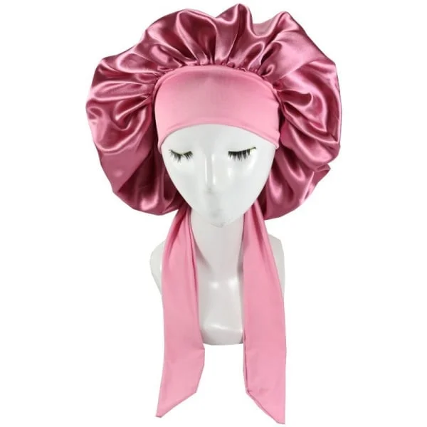 Silkki Bonnet Natural curly hair Sleep Satin Bonnet tummanpunainen
