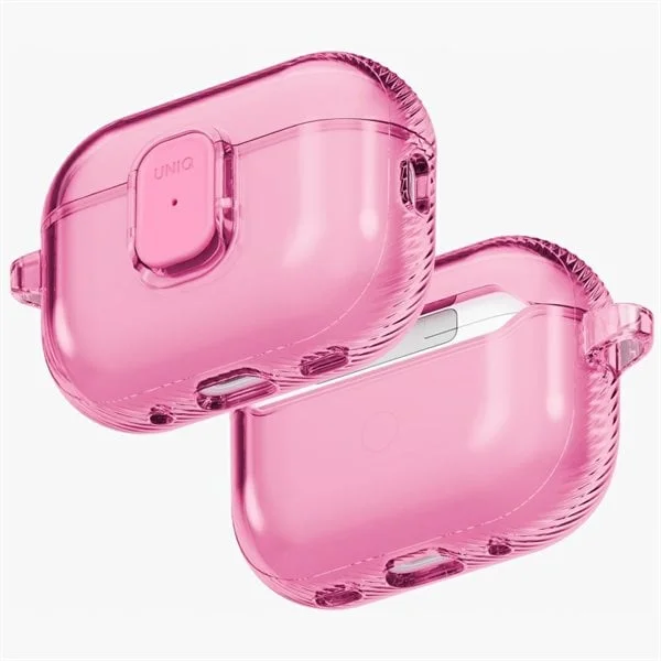 Uniq Glase Pro Kotelo AirPods Pro 3 Lock Case - läpinäkyvä vaaleanpunainen