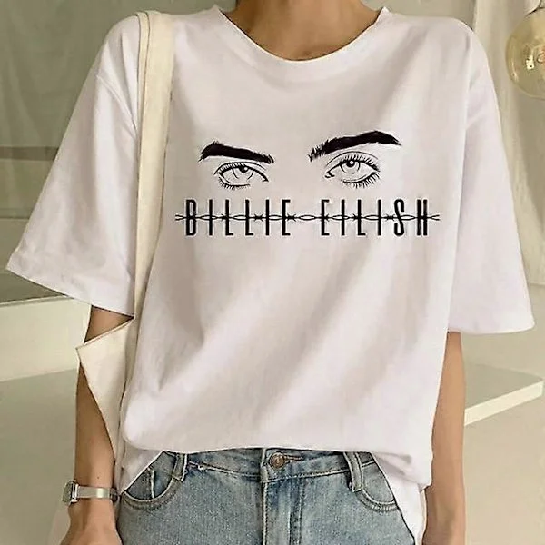 [LCS]Streetwear Hip Hop Billie Eilish T-paita Harajuku Casual O-kaula-aukko lyhythihainen miesten ja naisten T-sublimaatiopaita