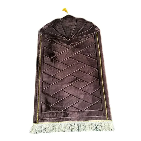 65 cm x 110 cm Ramadan-matto Pehmeä muslimimatto rukousmatto Ramadan-koristeluun (tummanruskea)