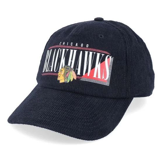 American Needle - NHL - Black - adjustable - Cap - Chicago Blackhawks Printed Cord Black Adjustable - Hatstore