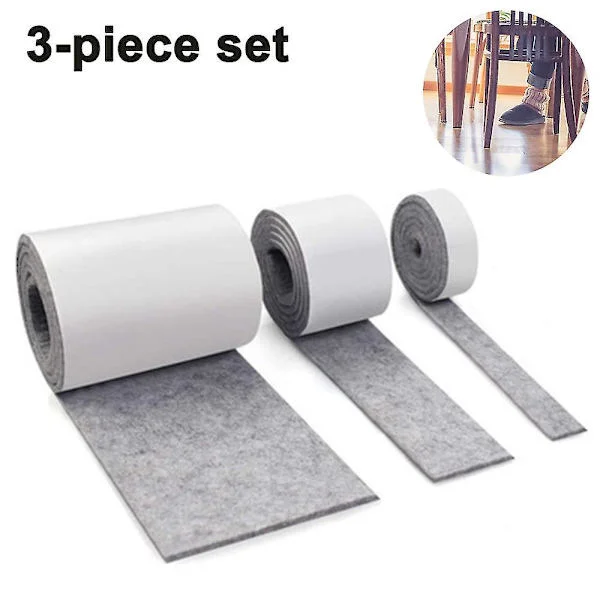 3 Pakker Filt Møbelputer Heavy Duty Filt Stripe Rull Med Limrygg Limt Filt Tape For Beskyttelse Av Hardtre Gulv Stol Veggbeskytter