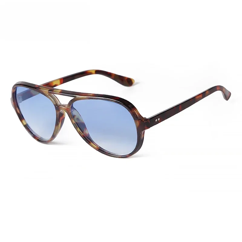 AliExpress - Lunettes de soleil pilote surdimensionnées pour femmes et hommes, verres dégradés bleus, Design de marque, Vintage, coquille de tortue, 