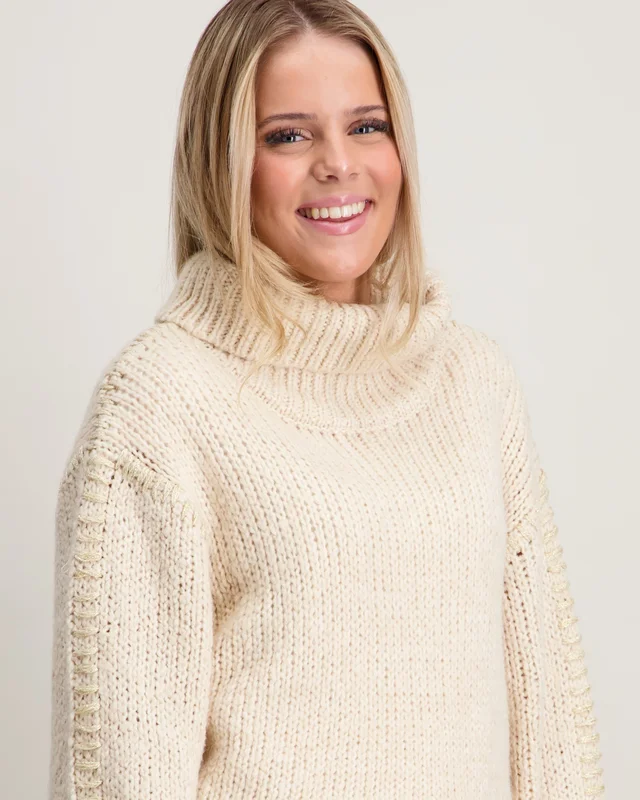 Gina Tricot Young Y stitch sweater Crèmekleurig Truien Meisjes - Kids Brand Store