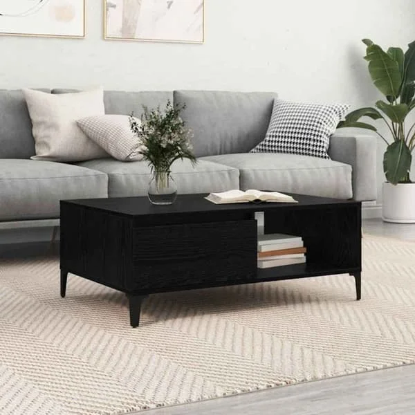 Soffbord Vidaxl Soffbord Svart ek 90 x 60 x 35 cm Ingenjörsträ