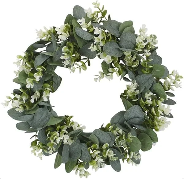 Eucalyptus konstgjorda kransar dörrkrans gröna blad krans Eas
