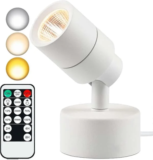 LED Inomhusspotlight med Timer, Dimbar Uplight, 3 Färgtemperaturer, CRI, Vit Golvlampa