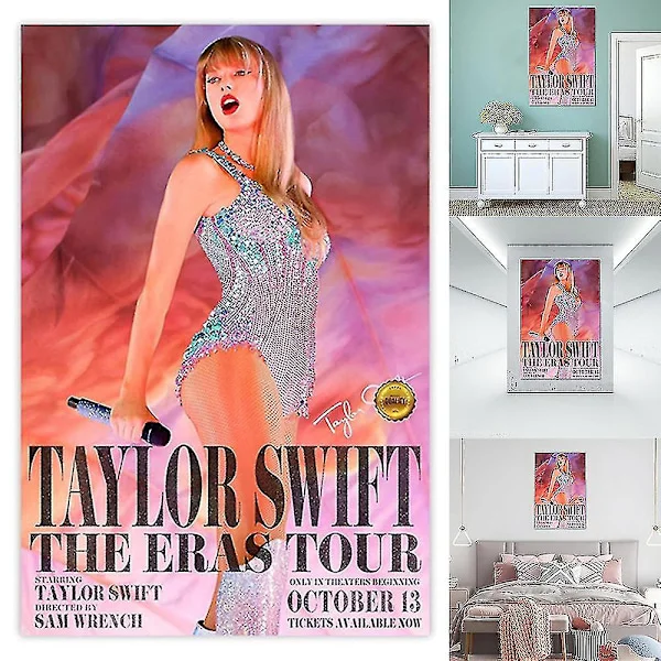 Taylor Swift Poster The Eras Tour Veggkunst 13. oktober Verdensturné Filmposter Veggdekorasjon Uinnrammet Fans Gaver (FMY)