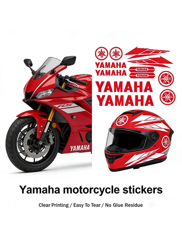 AliExpress - Autocollants pour moto Yamaha, logo en lettres, scooter, réservoir de carburant, casque, ensemble de décoration, autocollants de 