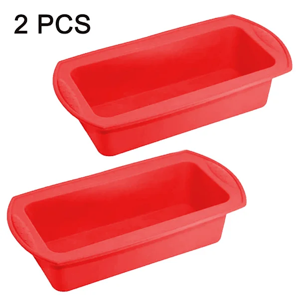 2 stk. silikon brødform non-stick silikon bakeform Enkel frigjøring og bakeform for hjemmelagde kaker, brød, kjøttpudding og quiche