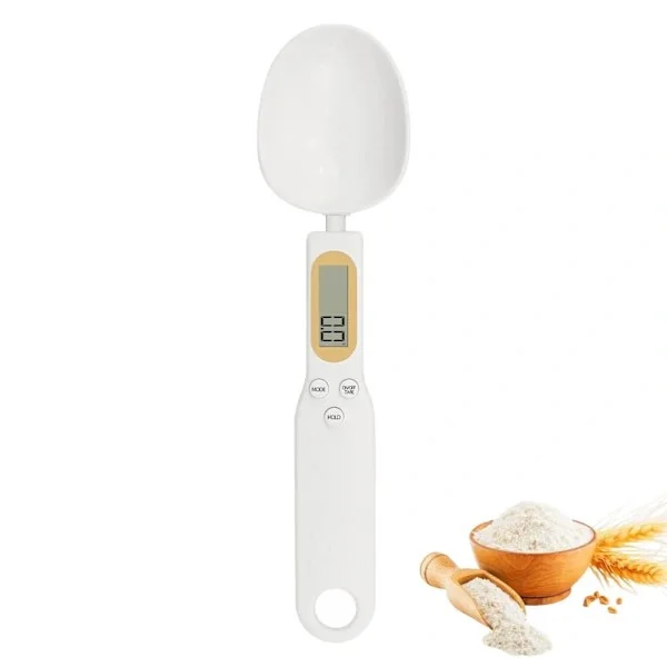 Mätsked med graderade mått, 0,1g - 500g, LCD-display, 4 viktenheter, multifunktionell matvåg, lämplig för pulver, medicin,