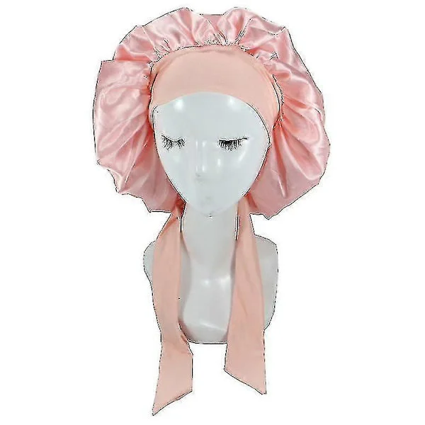 【BQ】Silk Bonnet Satin Bonnet for Sleeping Cap with Tie Band Night Cap