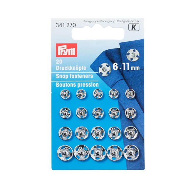 Trend-Tex Prym Tryckknappar, 6-11 mm, 20 st Sytillbehör ONESIZE