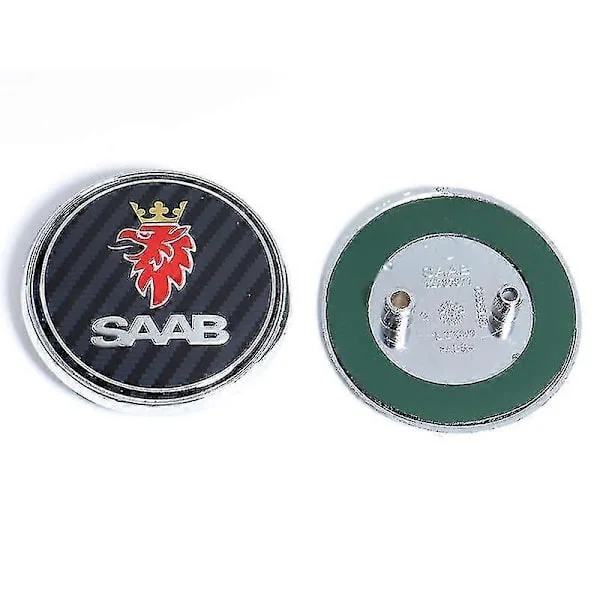 68mm 2 3 Pins Saab Bil Främre Motorhuv Emblemlogo Bakre Bagagelucka Stötfångare Märke För Saab 9 3 9 5 9-3 9-5 Saab Emblem Klistermärken Tillbehör -xx