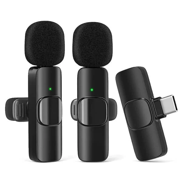 2 kpl - Lavalier-mikrofoni puhelimeen - Langaton - USB-C_TF_TF