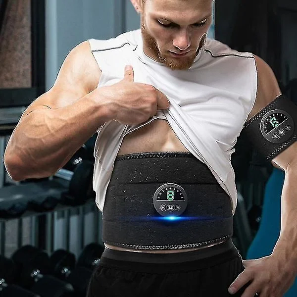 Ems Elektriskt Magbälte Kroppsbantande Midjeband Magtränare Fitness Gå ner i vikt Fettförbränning Smart Magmuskelstimulator