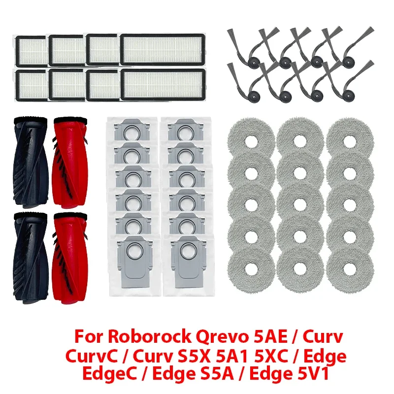 AliExpress - Für Roborock Qrevo 5AE / Curv / CurvC / Curv S5X 5A1 5XC / Edge / EdgeC / Edge S5A / Edge 5V1 Ersatzteile: Bürste, Filter, Mopp, 