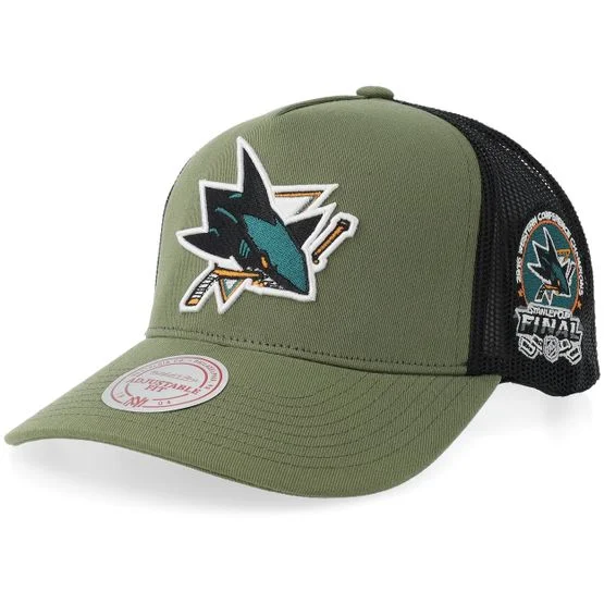 New Era - NHL Grønn trucker Caps - Hatstore Exclusive x San Jose Sharks Finals Olive/Black A-Frame Trucker @ Hatstore
