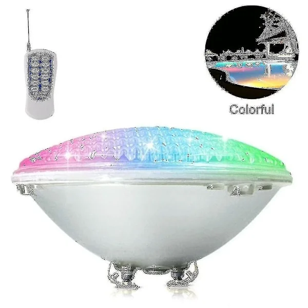 Led Pool Lampa, 18w Par56 Rgb Pool Lampa. Undervattensstrålkastare med Fjärrkontroll Poolbelysning, 12