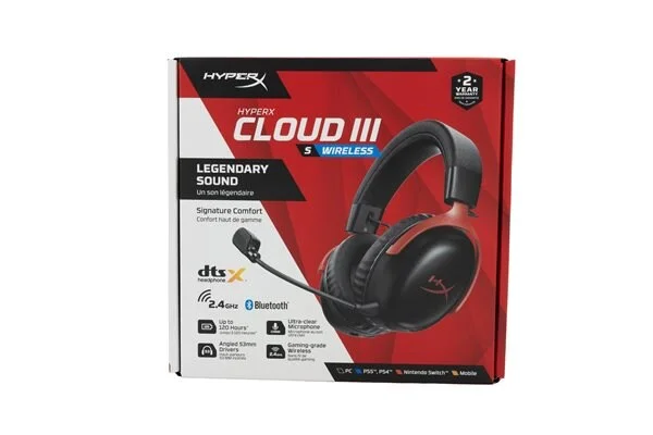 HyperX Cloud III S langattomat langattomat pelikuulokkeet, punainen/musta