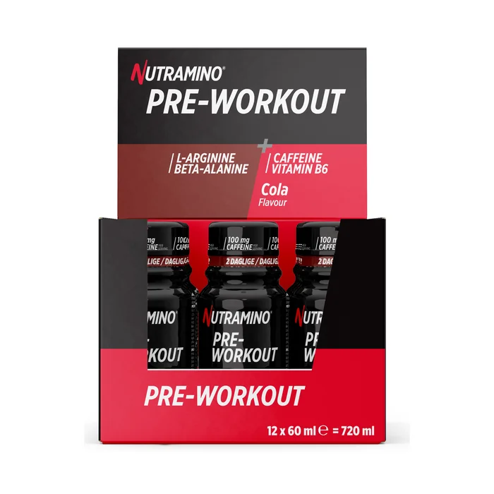 PWO med Koffein Nutramino Fitness Nutrition 12 x Nutramino PWO Shot, 60 ml, cola - Bodyman.dk
