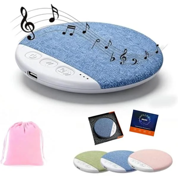 Under-Pillow White Noise Speaker, Ultra-Thin Blue-Tooth 5.4 Pillow Speaker for Side Sleepers, Lightweight Bed Speaker with 30/60 min Sleep Timer