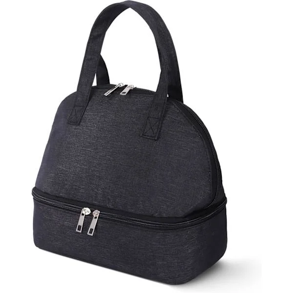 Lunch Bag Insulated Dubbelfack Lunch Bags för Kvinnor, Isolerad Tote Bag för Man, Lätt